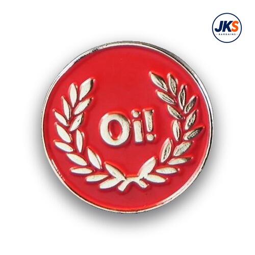 Red Oi! Laurel Pin Badge