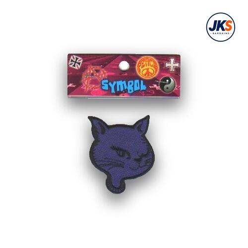 Purple Cat Head Iron on Patch