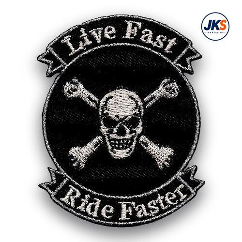 10 x Live Fast Ride Faster Iron on Patch