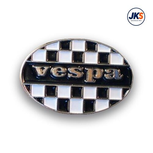 Oval Vespa Checkerboard Pin Badge