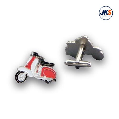 Red + White Scooter Cufflinks