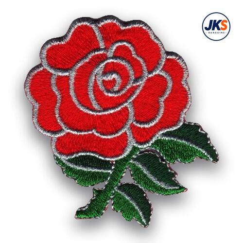 Red Rose 1 Iron on Patch