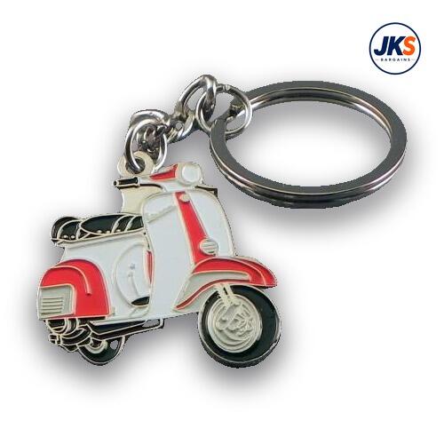 10 x Red + White Scooter (Style 2) Keyrings
