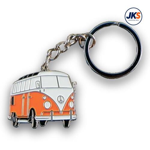 10 x Campervan Orange Keyrings