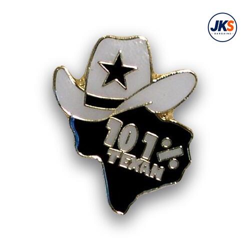 101 Percent Texan Pin Badge