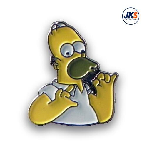 Homer Simpson Style Pin Badge