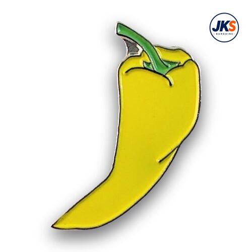 20 x Chili Pepper Yellow Pin Badges