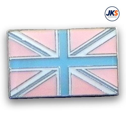 Trans Flag colour Union Jack Flag Pin Badge
