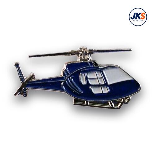Blue Helicopter Pin Badge