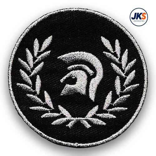 Trojan Laurel Silver Iron on Patch