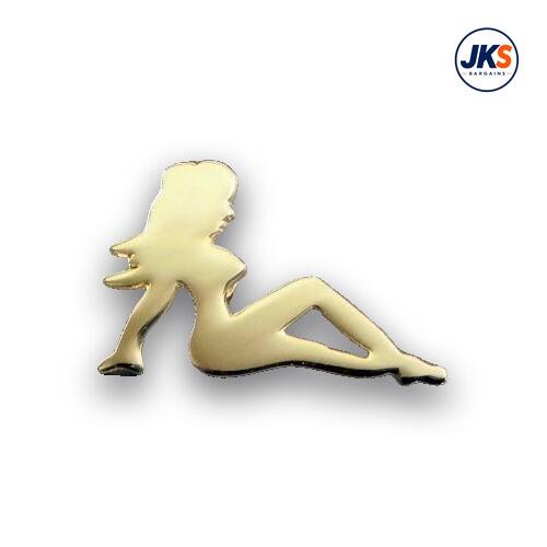 Female Silhouette Gold Pin Badge