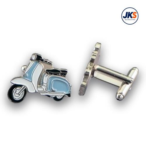 Light Blue + White Scooter Cufflinks