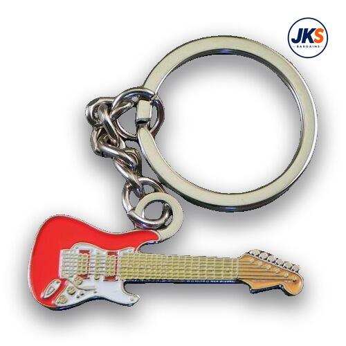 10 x Red Electric Guitar Keyrings
