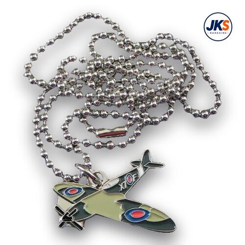10 x Spitfire Plane Pendant - Chains