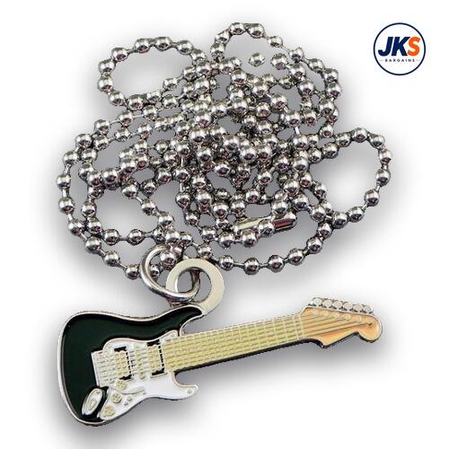 10 x Black Electric Guitar Pendant - Chains