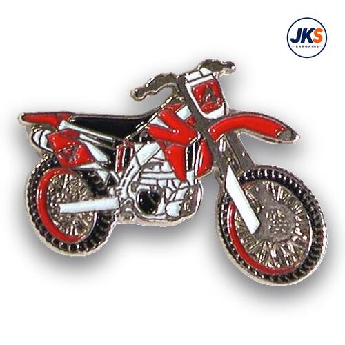 Red Trials - Motocross Bike Pin Badge