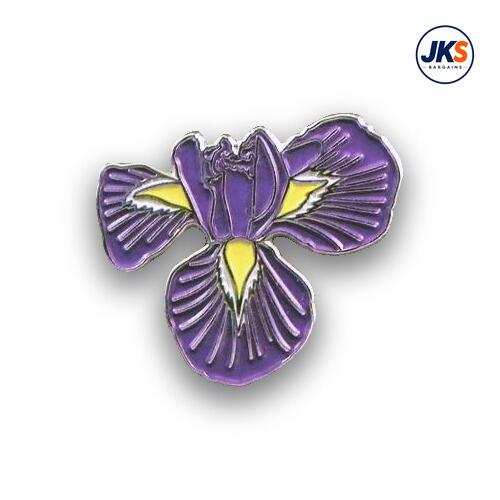 20 x Iris Flower Pin Badges