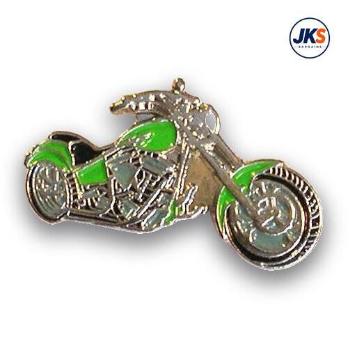 20 x Green Chopper Motorbike Pin Badges