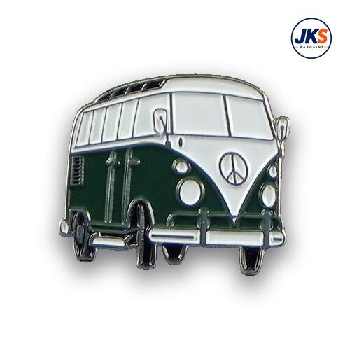 20 x Dark Green Campervan Pin Badges