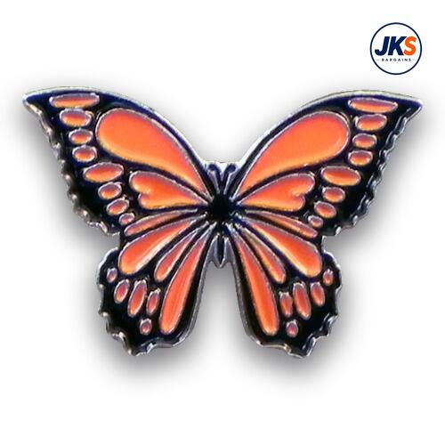Orange Butterfly (style 2) Pin Badge