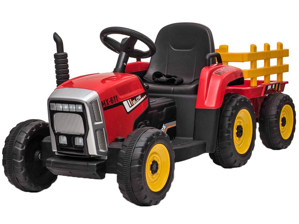 Tractor and trailer 12v electric toy riding vehicle front and left side view