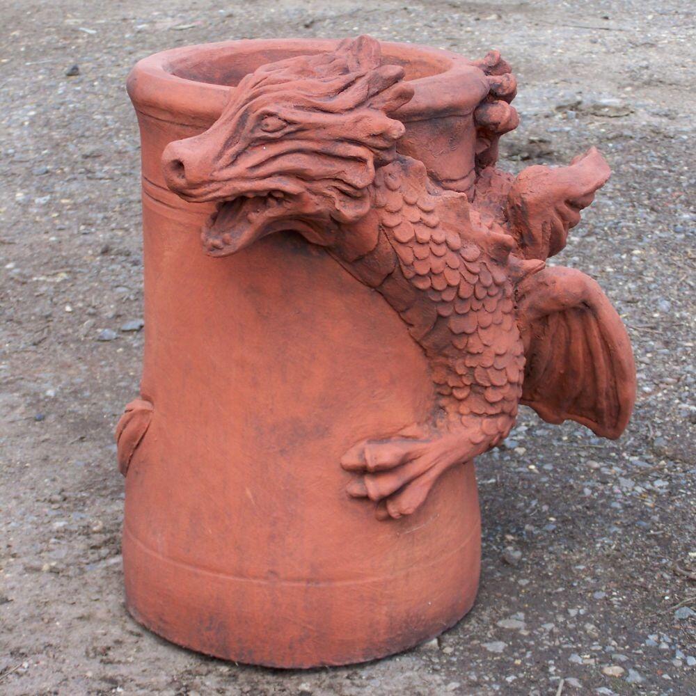 Dragon chimney pot terracotta right
