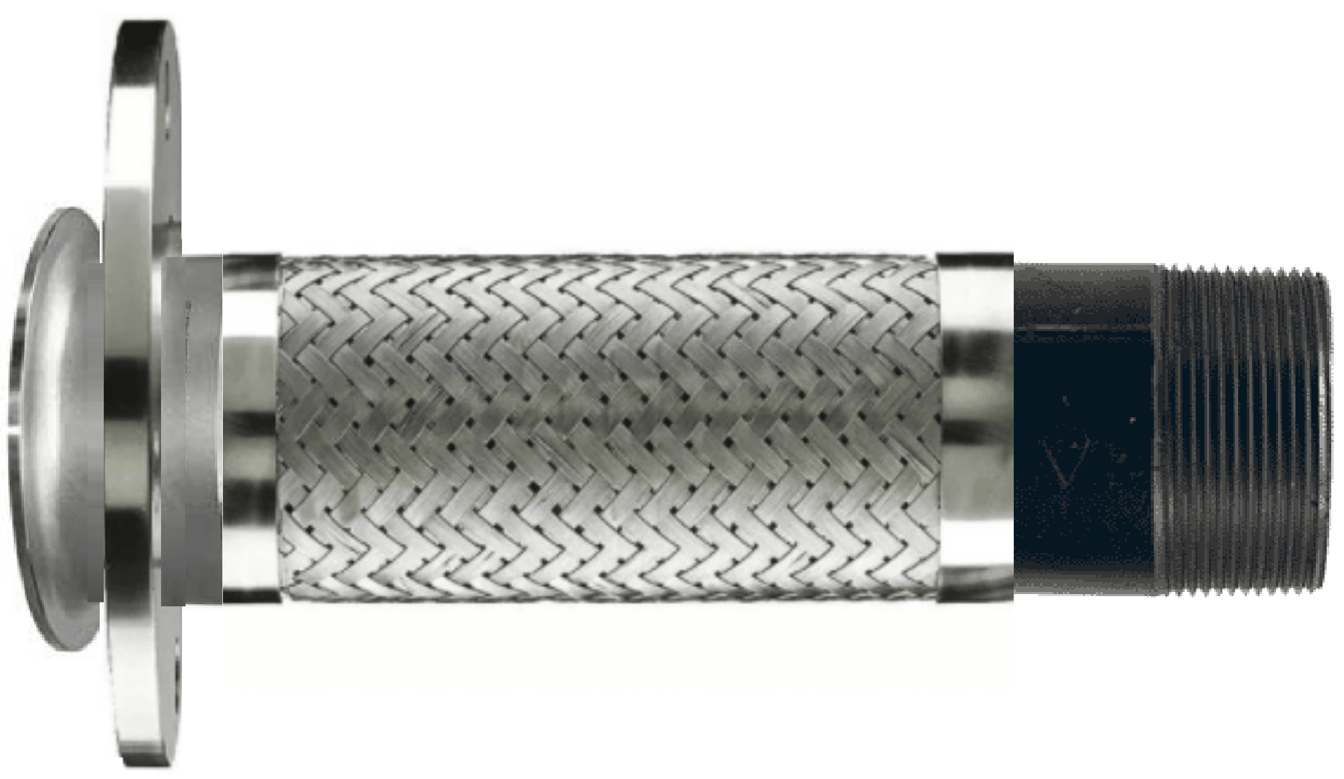 Stainless Flexible Hose with CS sch.40 Male NPT x CS 150# Floating Plate Flange - Flex Pipe USA