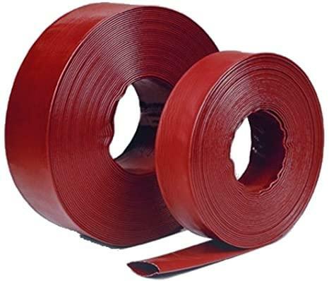 Red Extra Heavy Duty Industrial PVC Lay Flat  Discharge Hose - Flex Pipe USA
