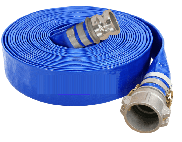 PVC Discharge Hose Assembly, Blue,  Male X Female Cam and Groove Multiple Options - Flex Pipe USA