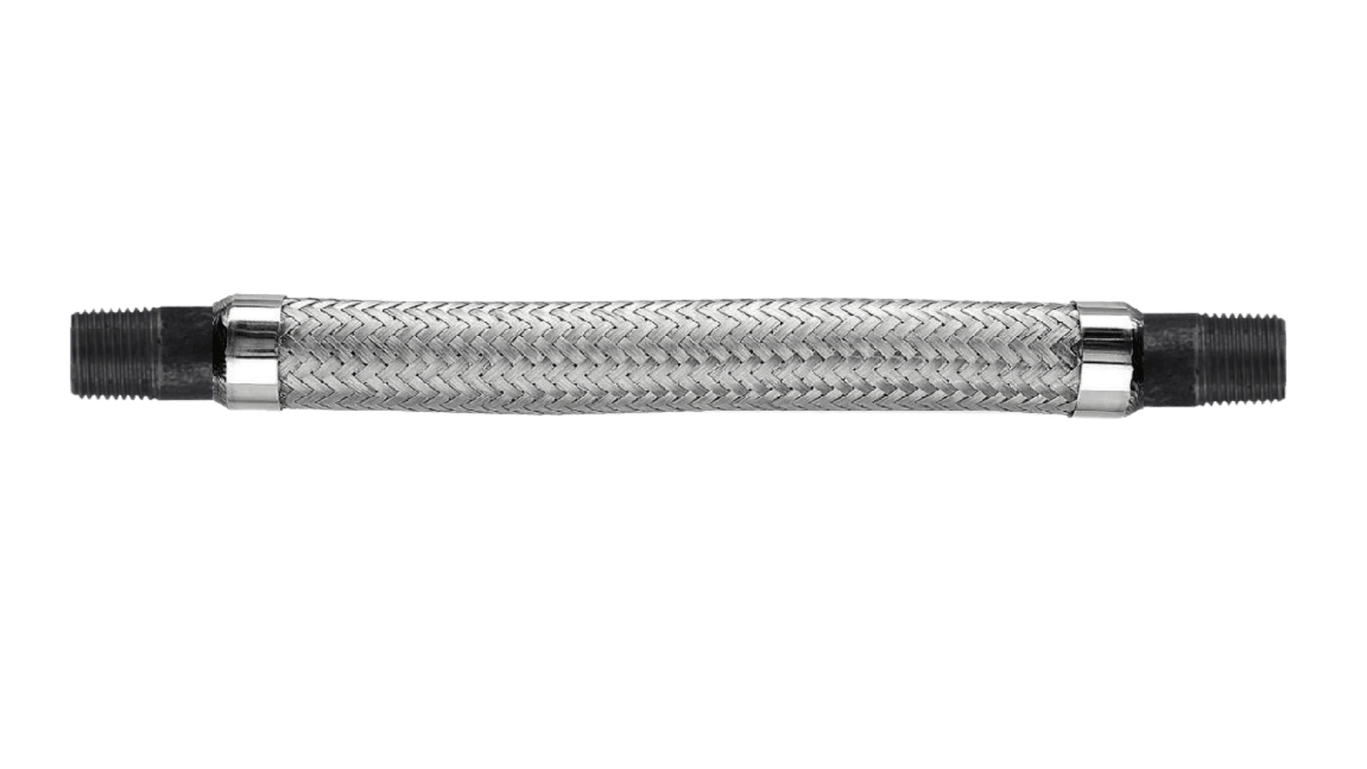 Single Braided Compressed Air Line Metal Flex Hose with CS sch.40 Male NPT Each End - Flex Pipe USA