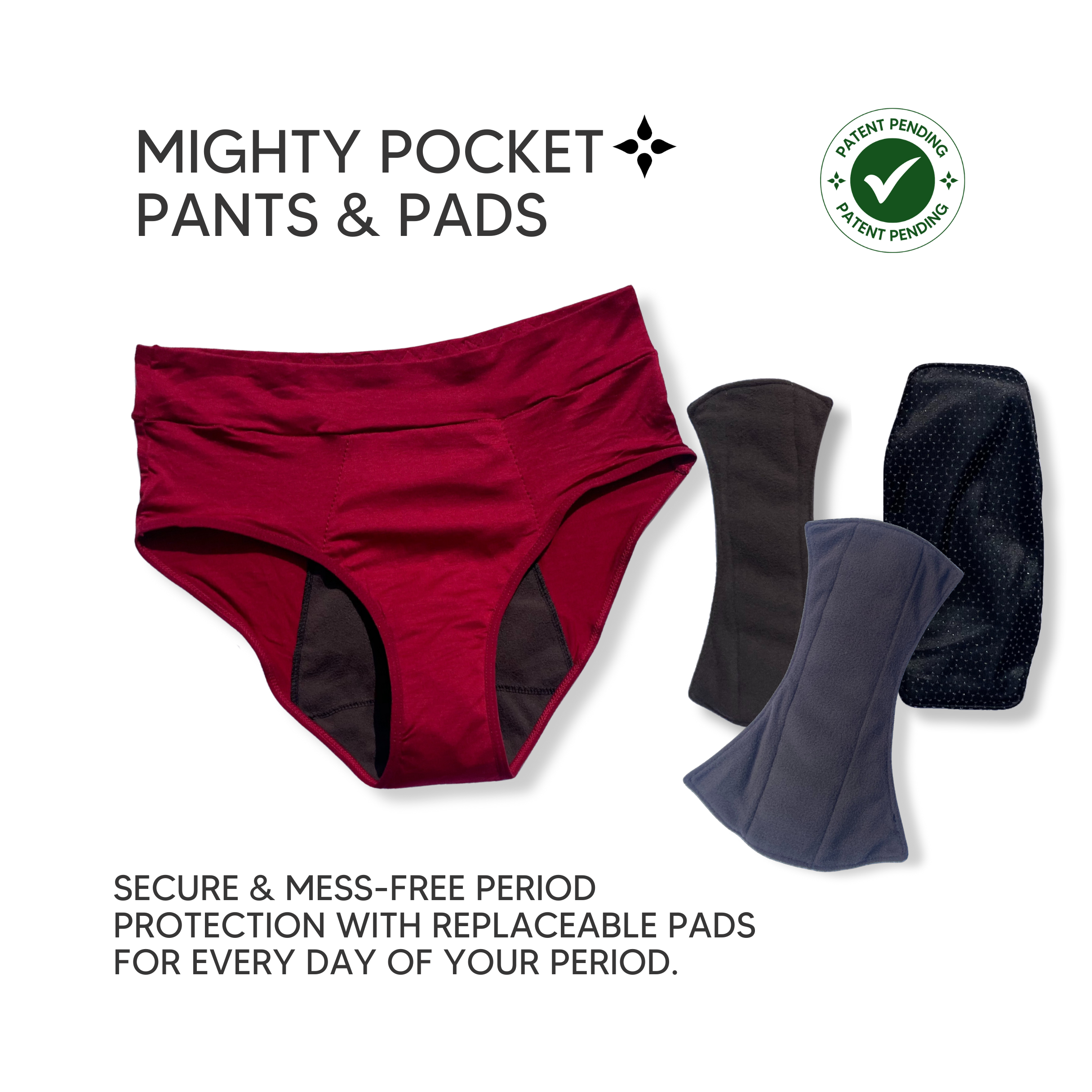Mighty Eve period pads pocket pants