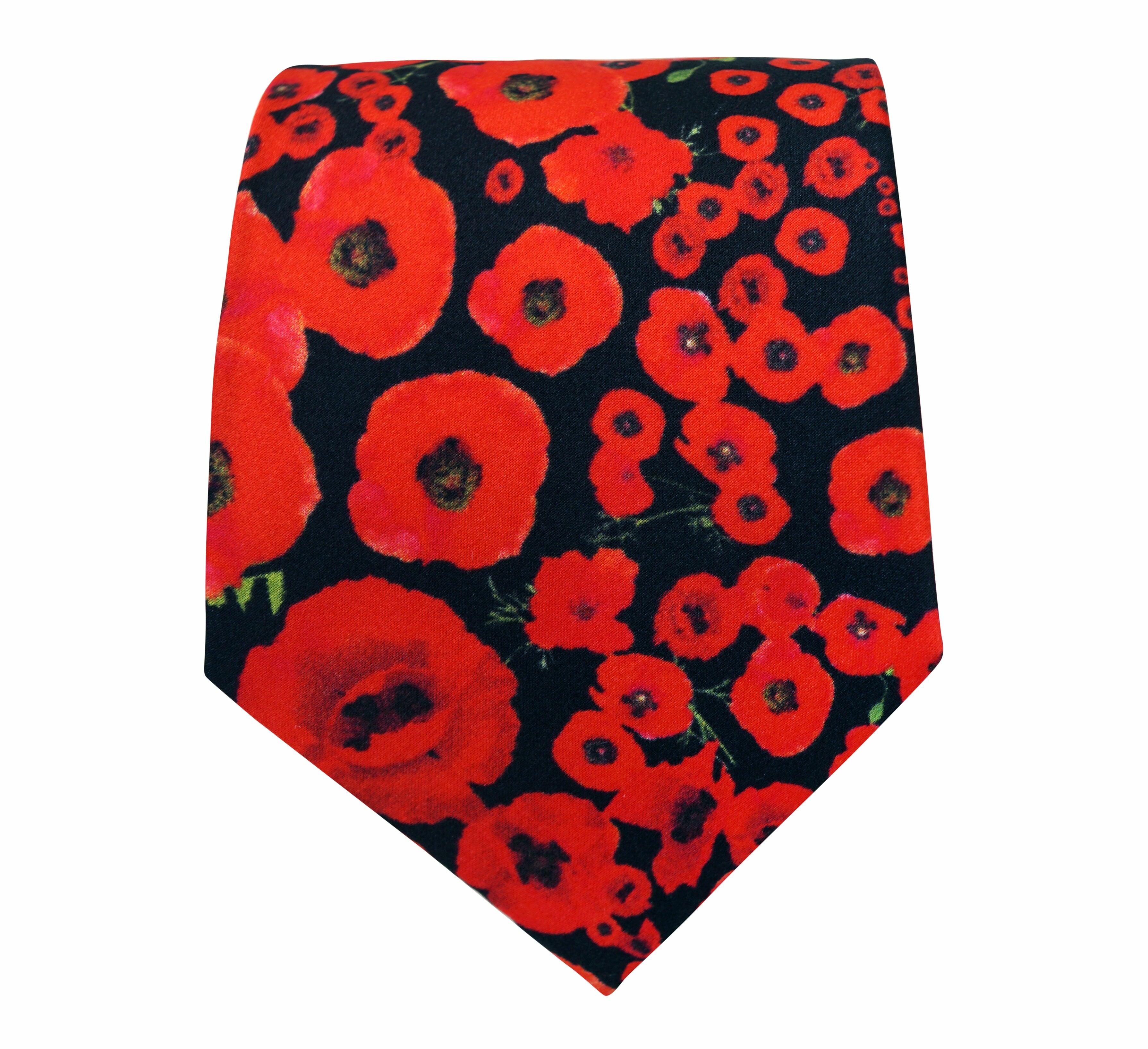Armistice, remembrance, centenary Poppy Silk Tie - Blooms of London - Designs inspired by nature