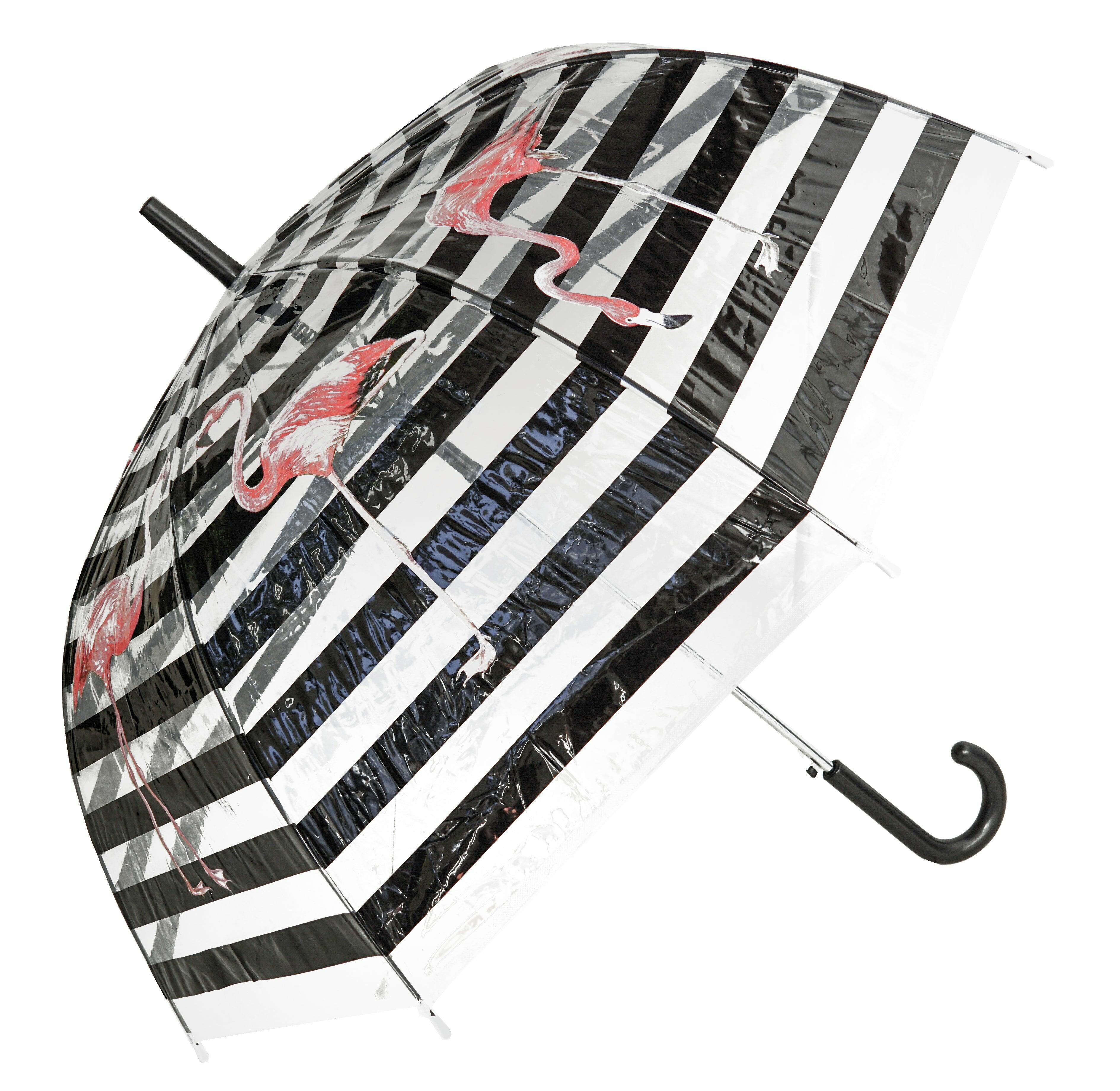 Flamingo Striped Transparent Umbrella - Blooms of London - Designs inspired by nature