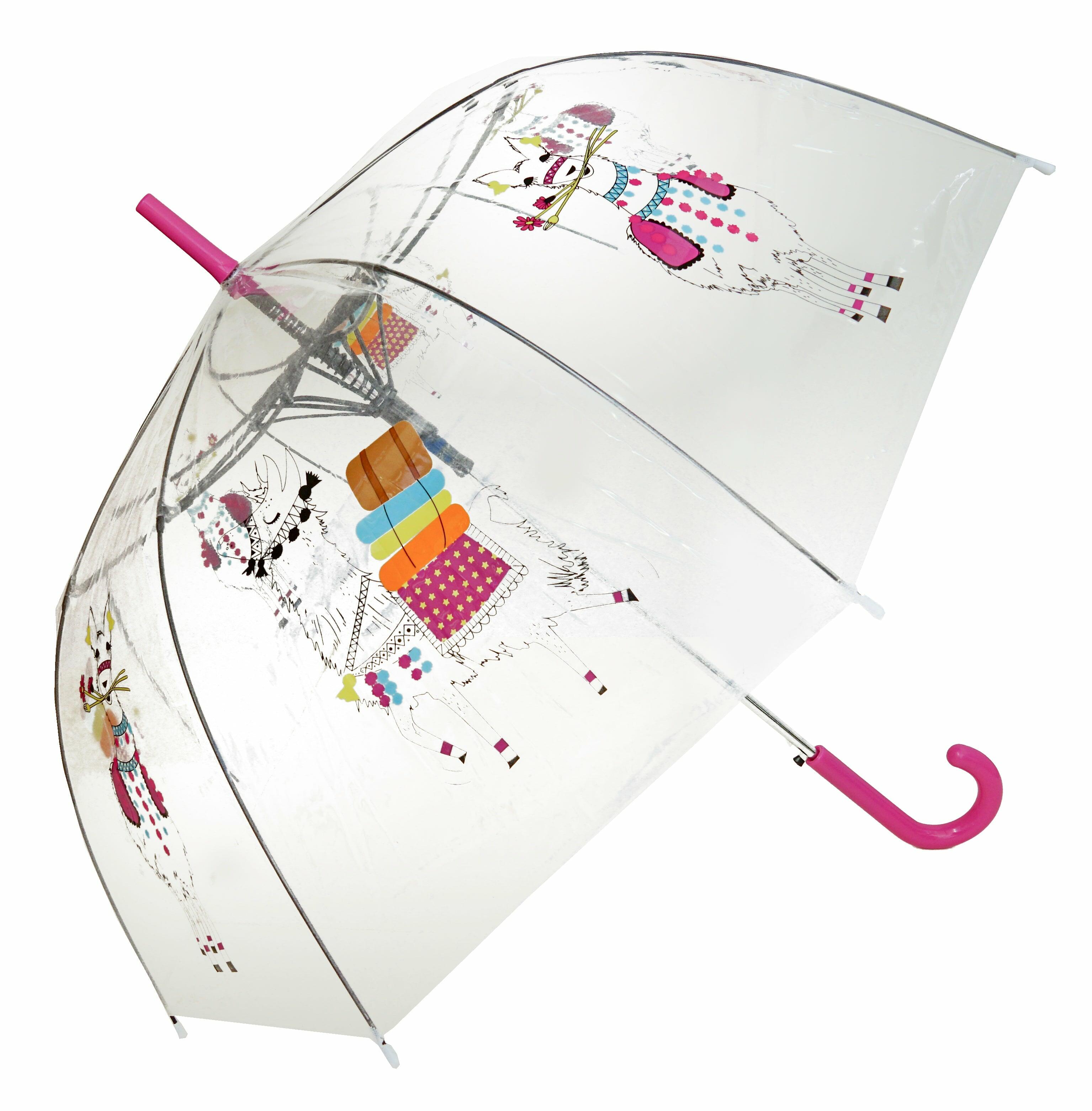 Llama with Flowers Transparent Umbrella - Blooms of London - Designs inspired by nature