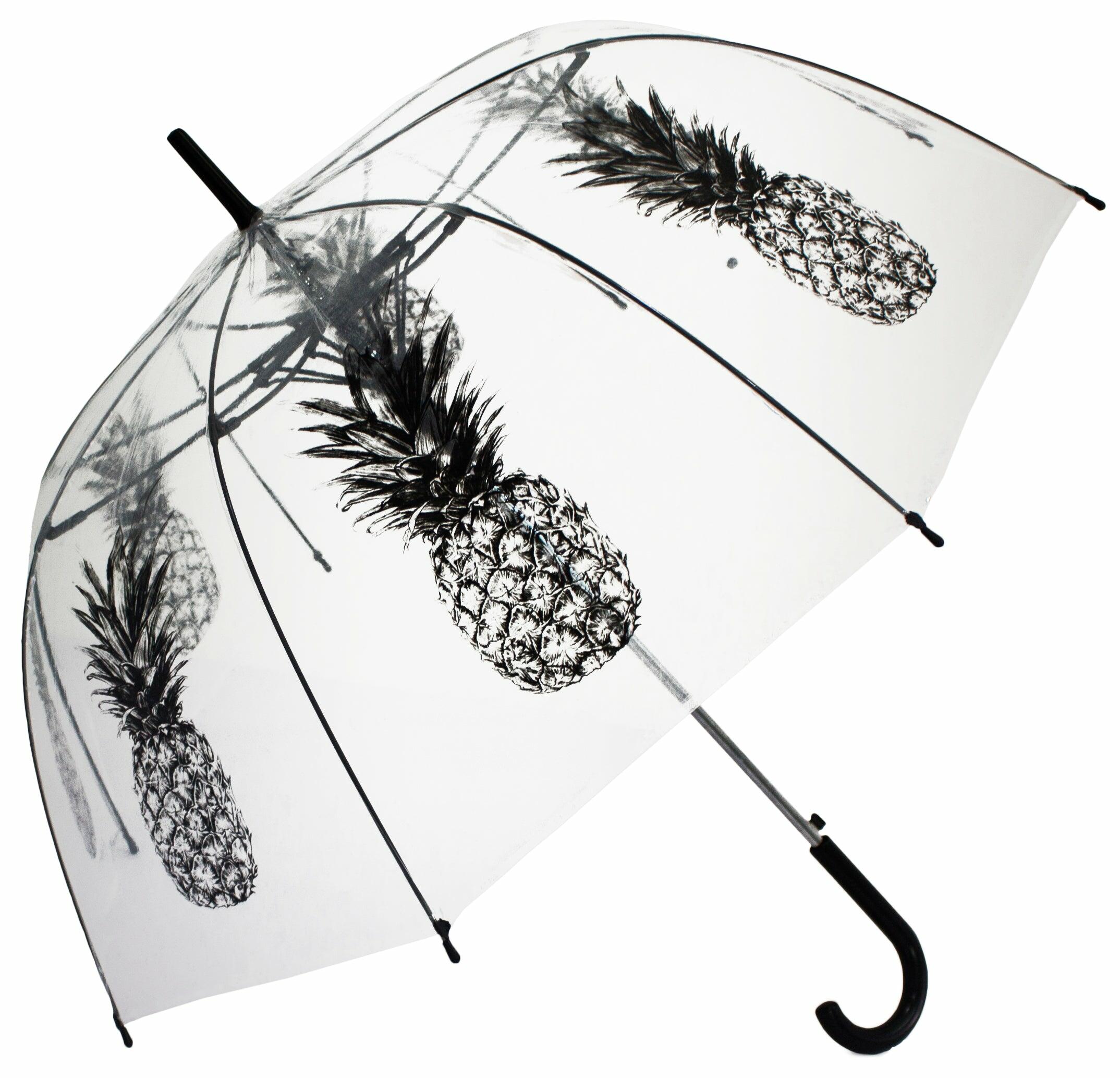 Gray Pineapple Transparent Umbrella - Blooms of London - Designs inspired by nature