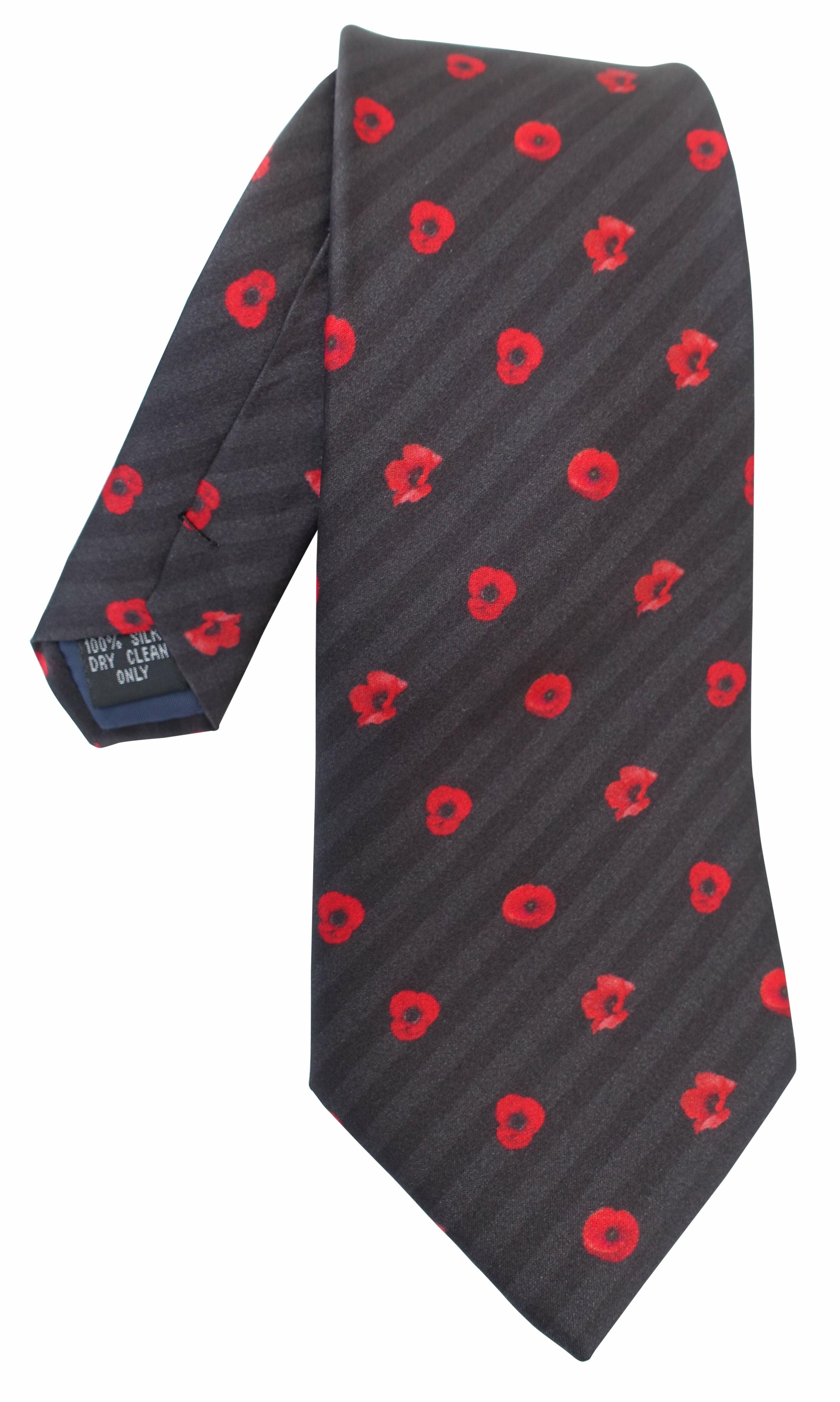 Black Poppy Tie - Blooms of London - Designs inspired by nature
