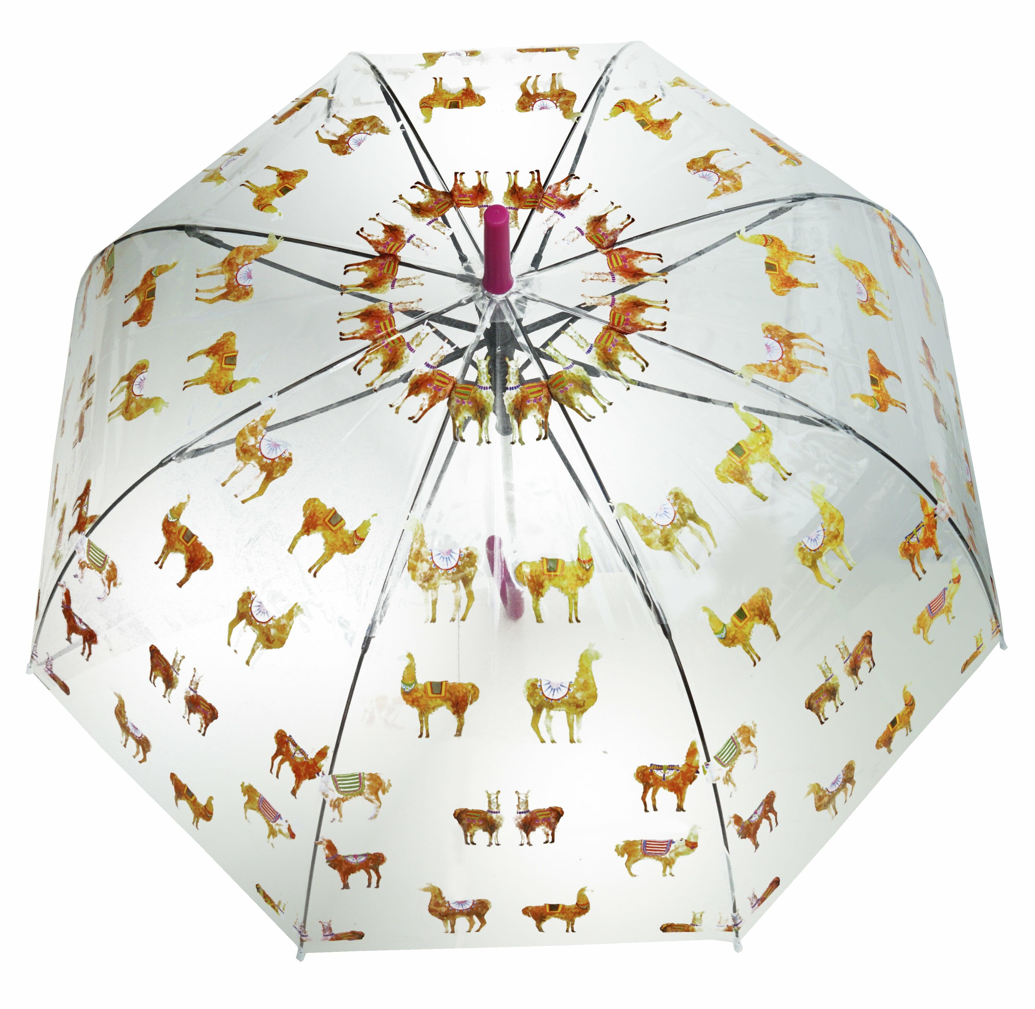 Llama Heaven Print Transparent Umbrella - Blooms of London - Designs inspired by nature