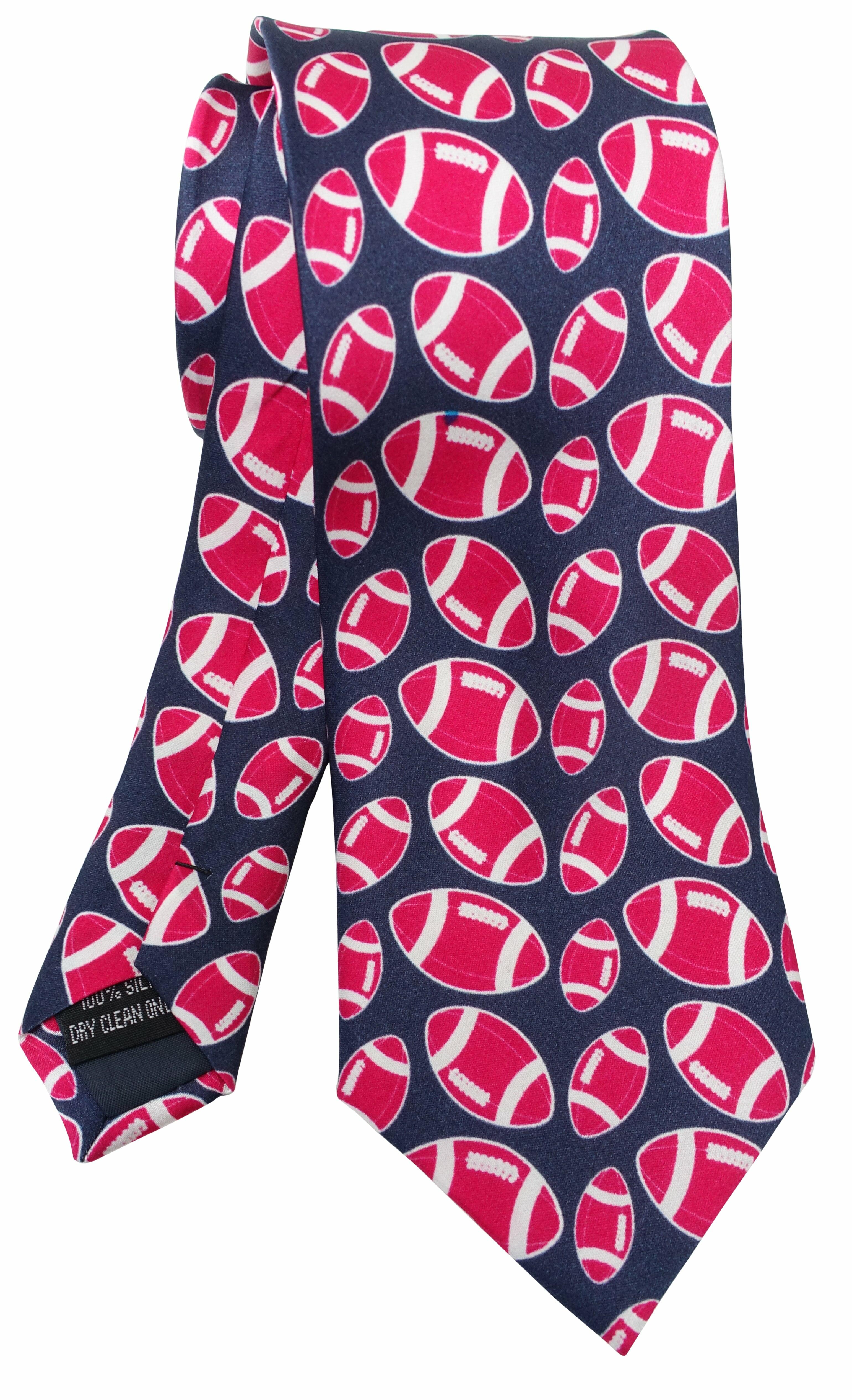Rugby ball Print Silk Tie - Blooms of London - Designs inspired by nature