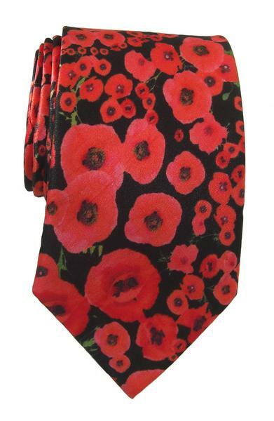 Armistice, remembrance, centenary Poppy Silk Tie - Blooms of London - Designs inspired by nature