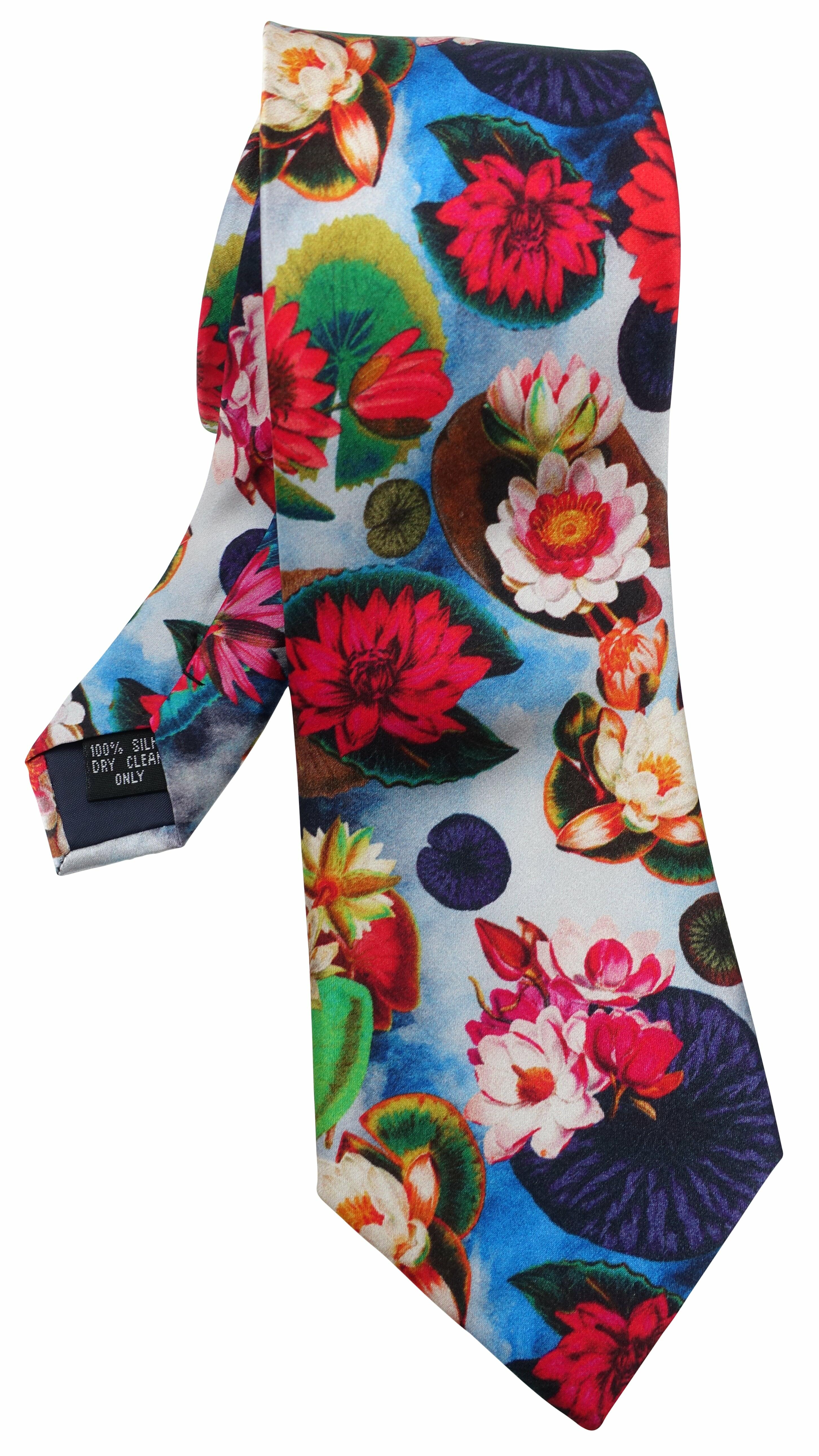 Water Lillies print Tie - Blooms of London - Designs inspired by nature