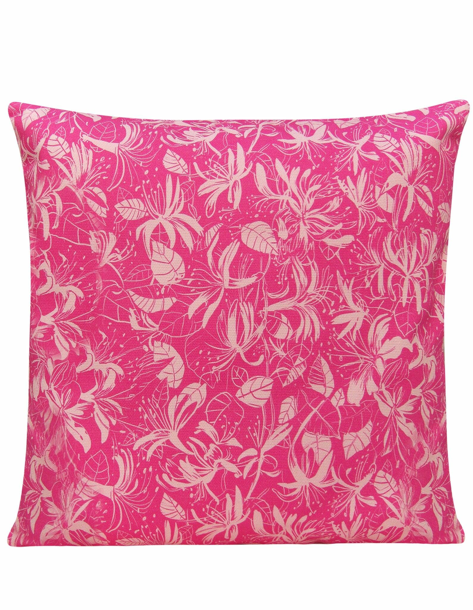 Honeysuckle Pink Design Cushion Cover - Blooms of London - Designs inspired by nature