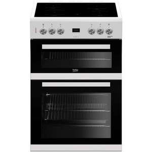 Beko EDC633W 60cm Double Oven Electric Cooker with Ceramic Hob