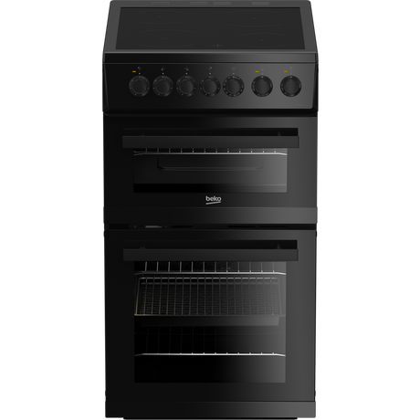 Beko EDVC503B 50cm Double Oven Electric Cooker with Ceramic Hob - Black
