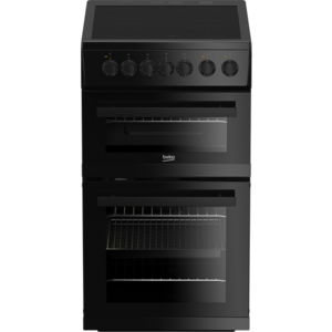 Beko EDVC503B 50cm Double Oven Electric Cooker with Ceramic Hob - Black