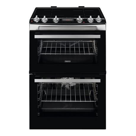 Zanussi ZCI66288XA 60cm Electric Double Oven with Induction Hob | Black