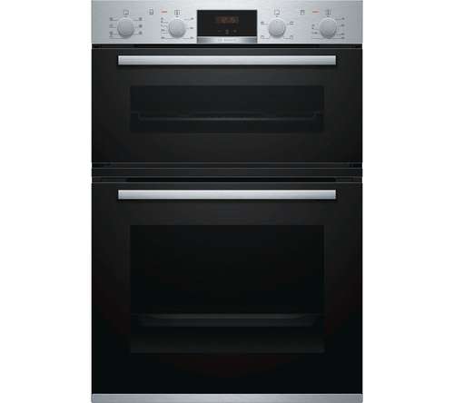 Bosch MBS533BS0B Built In Electric Double Oven with 3D Hot Air | Stainless Steel