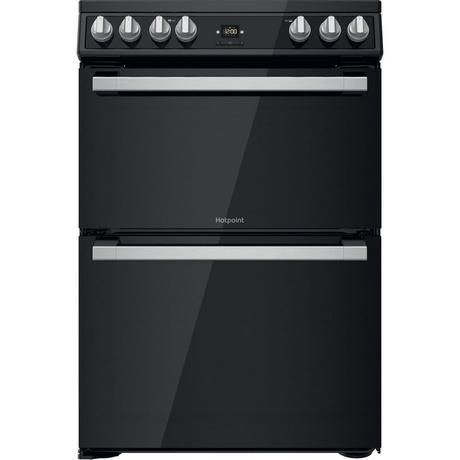 Hotpoint HDT67V9H2CB_UK 60cm Double Electric Cooker with Ceramic Hob | Black