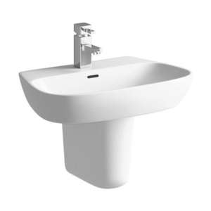 Moods Amyris 1 Tap Hole Basin with Semi Pedestal 600mm