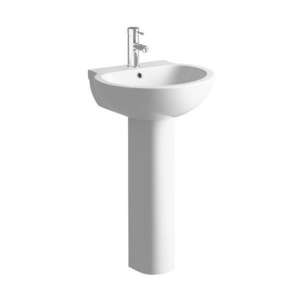 Moods Mimosa 1 Tap Hole Basin with Full Pedestal 550mm