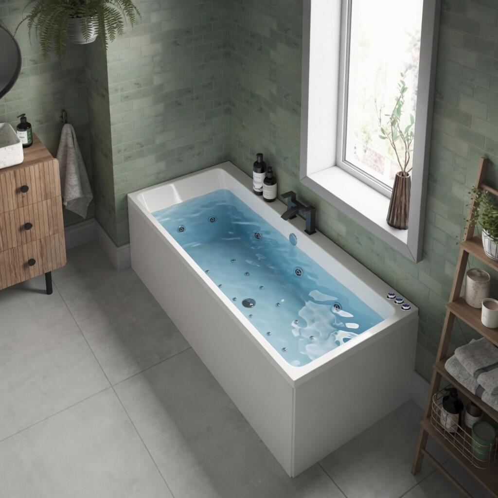 SBC - Trojan Edge 1800 x 800 mm DE Whirlpool Bath with 8,12 or 24 Jets